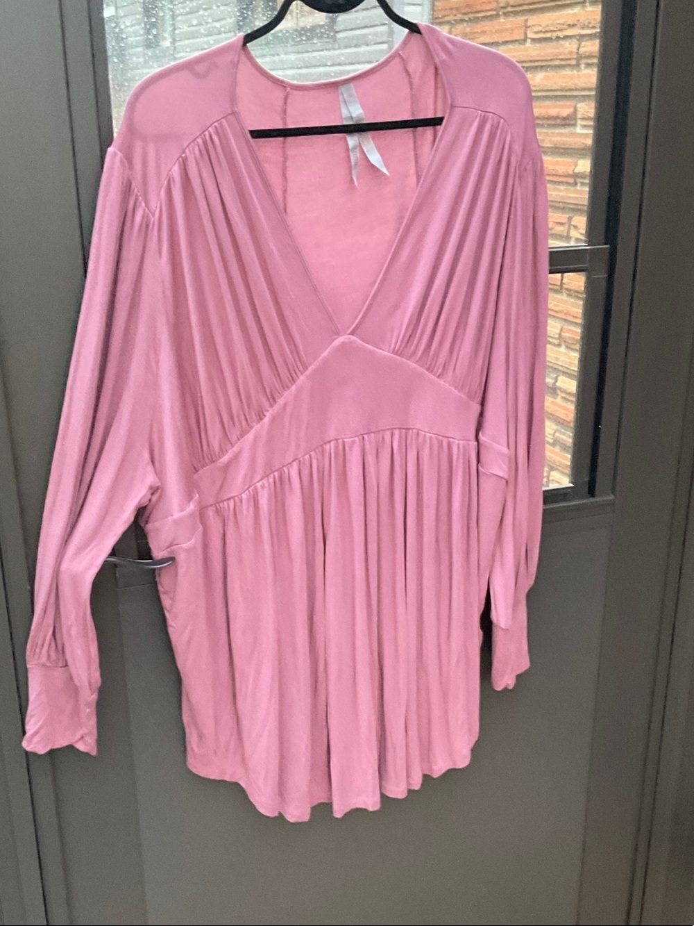 Melissa McCarthy Seven7 Dusty Pink V-Neck Draped Tunic
